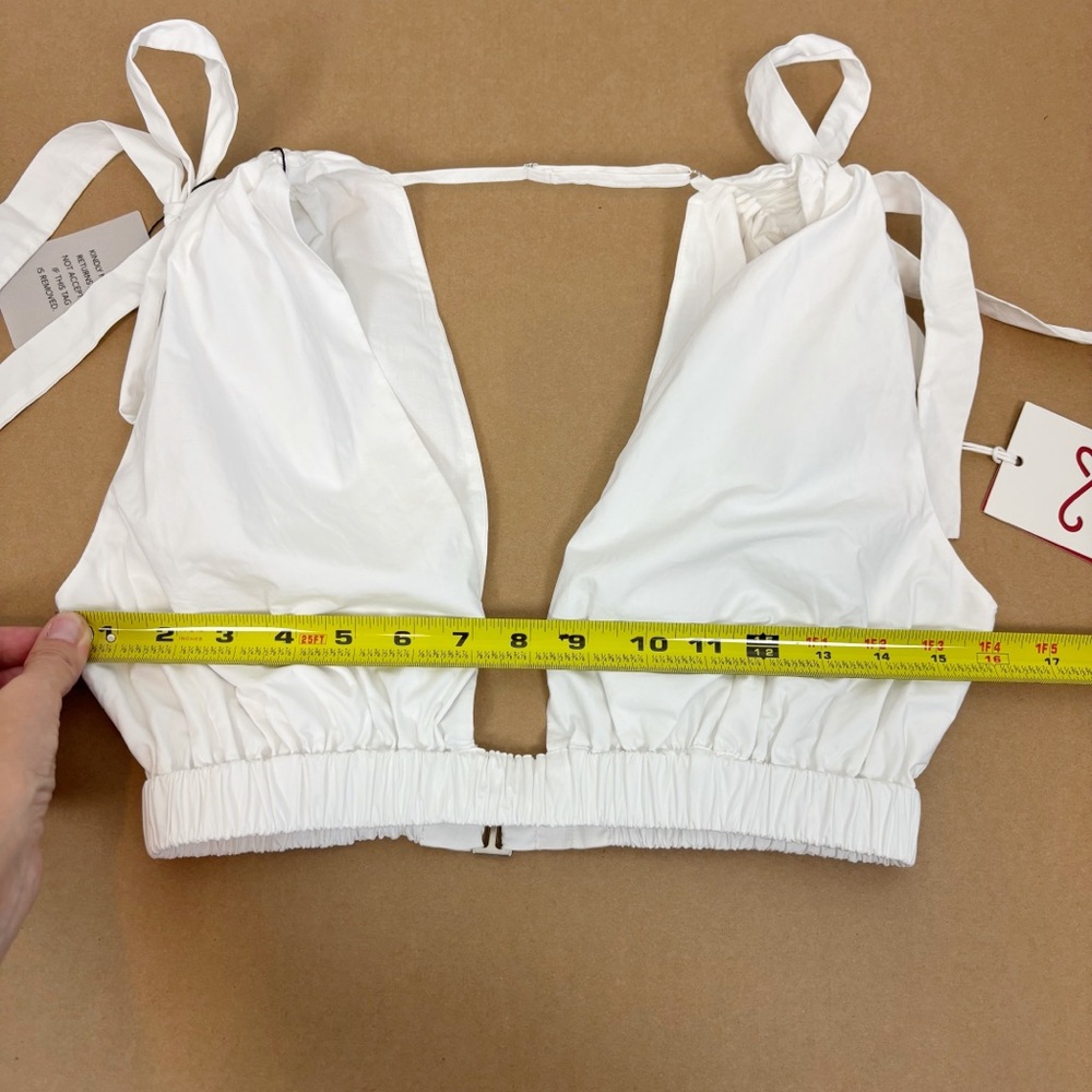 L’Academie by Marianna Arman Poplin Crop Top in White Size S - Picture 8 of 10